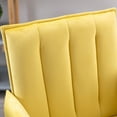 thumbnail image 5 of SYNGAR Modern Velvet Fabric Task Chair, Home Office Chair with Adjustable Height, Spring Cushion, Mid Back, Arms, 360 Swivel, 250lb Capacity, Yellow, 5 of 7