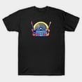 thumbnail image 1 of Music Instrument Concert Perform Guitar Boombox Vinyl Art Unisex T-Shirt, sizes up to 3XL, 1 of 4
