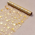 thumbnail image 6 of Hzzsbu Gold Silver Star Glitter Metallic Table Runner Bling Star Table Cloths Runner Thin Mesh Metallic Roll Table Runner Roll for Home Weddings Party Banquets, 6 of 7