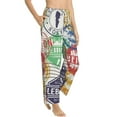 thumbnail image 2 of Fotbe Travel Stamp Women's Pajama Pants,Sleepwear Pants,Pj Bottoms Drawstring And Pockets-Medium, 2 of 9