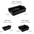 thumbnail image 2 of Favory Bakeware Set, Baking Dish Set, 3-Piece Nonstick, Toxin-Free, Ceramic Serving Dishes, Casserole, Bread Loaf, Square Pan, Space-Saving Nesting Design - Black Licorice, 2 of 10