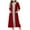 Wine, variant on Women 3/4 Length Sleeve Zip Front Nightgowns Full Length Robes Loose House Dresses Loungewear with Pockets