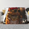 thumbnail image 1 of Balery Hip-Hop Guinea Pig. Manta de Franela con Dibujo, Lujo Ultra Suave y Cálido, Antipelusa y Resistente a las Arrugas para Cama, Sofá, Camping -50"x40", 1 of 6