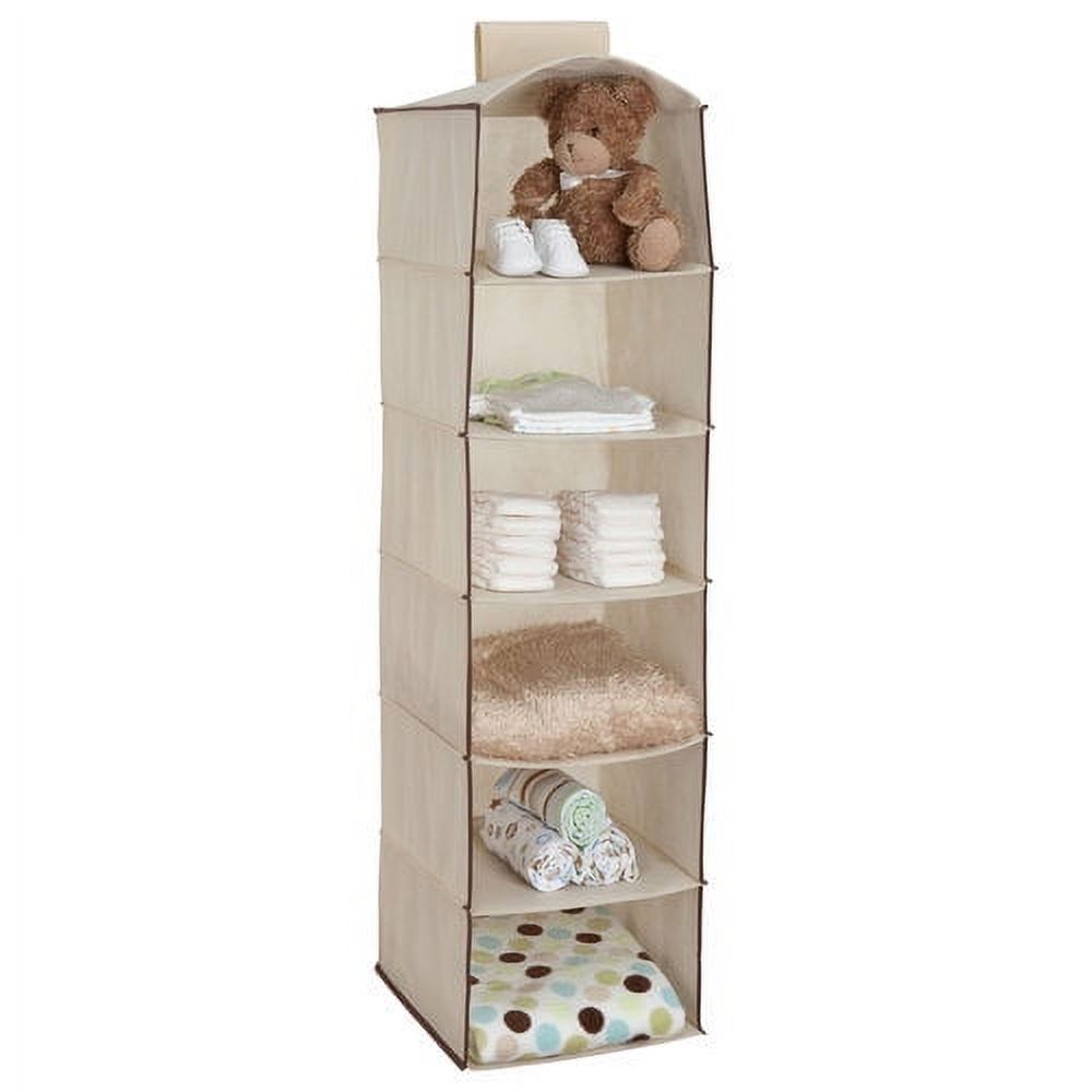 Delta Children 6-Shelf Hanging Storage Unit with 2 Drawers, Beige - image 2 of 5