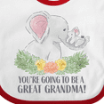 thumbnail image 4 of Inktastic You're Going to Be a Great Grandma Elephants with Flowers Boys or Girls Baby Bib, 4 of 4