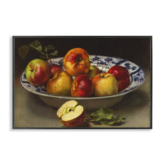 Stupell Industries Mixed Apples Still Life Food & Beverage Painting Black Framed Art Print Wall Art, 18 x 12