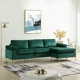 thumbnail image 5 of Devion Furniture Modern Velvet Sectional Sofa in Green/Gold legs, 5 of 8