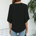 thumbnail image 5 of Hfyihgf Women's Work Blouses Half Sleeve Dressy Tops V Neck Casual Chiffon Tunic Blouses Business Shirts Top(z-Black,M), 5 of 8