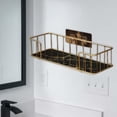 thumbnail image 4 of Bandejas de baño montadas en la pared Sin perforación Gel de ducha Soporte para champú Organizador de carrito de ducha Estante de almacenamiento de Oro negro pequeño Soledad Estante de baño, 4 of 8