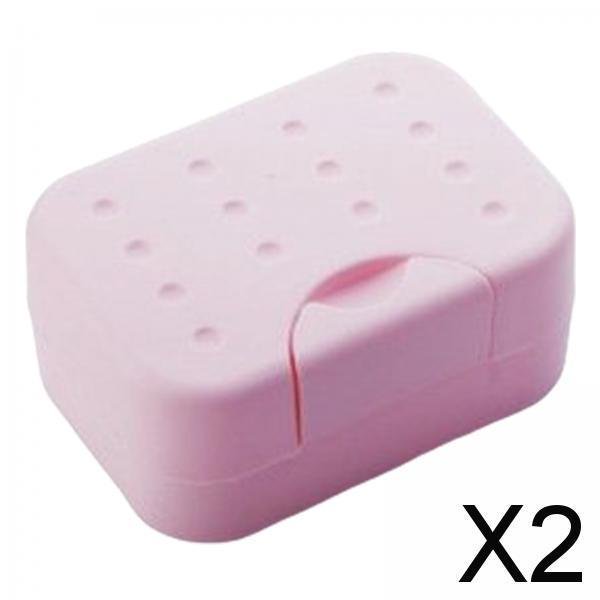 Jabonera de Viaje Soledad 2 piezas Rosa Con soporte para platos y protector de esponja