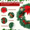 thumbnail image 3 of Christmas Wreath for Front Door Decoration Farmhouse Christmas Floral Wreath with Lights for Home Wall Porch Sign Indoor Outdoor Décor 18" Design2, 3 of 7