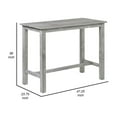 thumbnail image 5 of Benjara Rustic Rectangular Wooden Pub Table with Block legs- Gray, 5 of 5