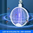 thumbnail image 5 of Gustave Electric Fly Swatter Racket USB Rechargeable Mosquito Bug Zapper 2 in 1 Foldable Handheld 3000V Powerful Fly Insect Killer Trap Lamp for Indoor Outdoor "White", 5 of 11