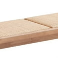 thumbnail image 3 of Tina 51 Inch Dining Bench, Transitional Woven Rattan, Natural Brown Wood, 3 of 6