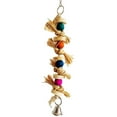 thumbnail image 2 of SPRING PARK Hanging Wood Toy for Pecking and Chewing, Wooden Beads Bell Straw Cotton Rope, Swing Chew Toy for Parrots, 2 of 7