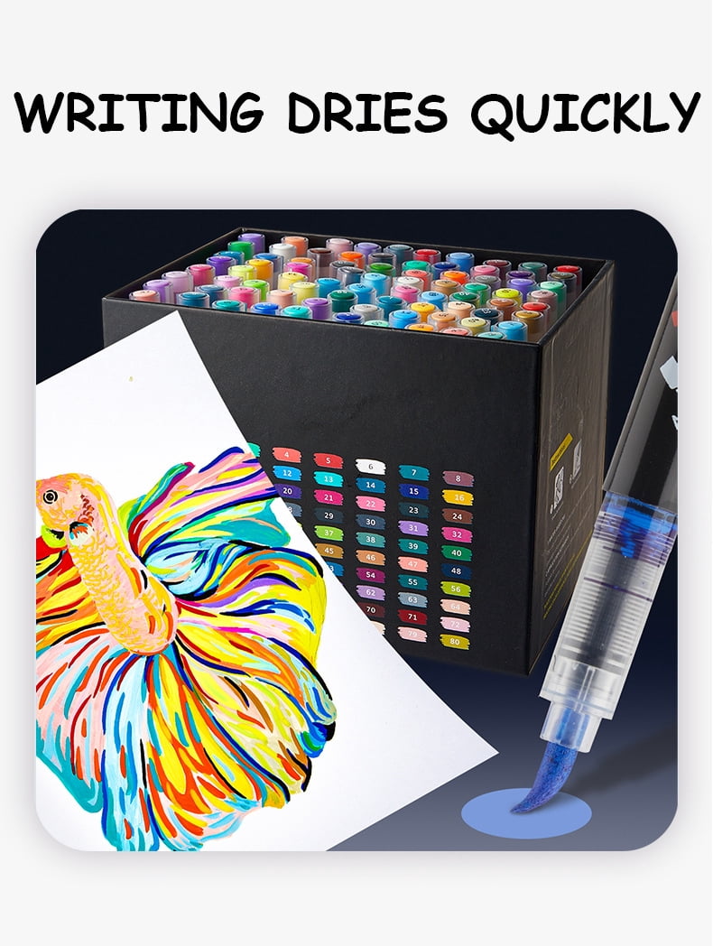 36 Colors Acrylic Paint Markers - Paint Pens for Drawing, Fabric, Paper, Glass, DIY - Art & Craft Supplies for Adults, Teens