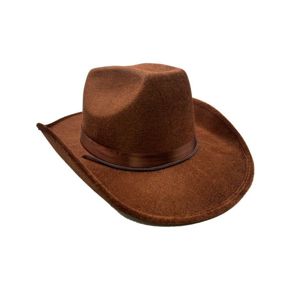 Adult's Brown Velvet Cowboy Hat Costume Accessory