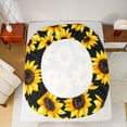 thumbnail image 5 of jejeloiu Country Flower Sunflower Twin Sheet Sets,Rustic Plant Twin Fitted Sheet,Black Yellow Flat Sheet For Adults,Microfiber Bedroom Decor,3-Piece, 5 of 7