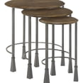 thumbnail image 2 of Contemporary Nesting Side Tables: Mango Wood & Gunmetal Detail Space-saving Tables - Iron Leg Masterpiece, 2 of 3