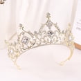 thumbnail image 2 of Nvzi Tiara de boda para novia, diadema de princesa, corona de novia, joyería para el cabello con diamantes de imitación de cristal,graduación, boda, fiesta de disfraces (blanco), 2 of 4