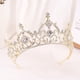 thumbnail image 2 of Zhuge Tiara de boda para novia, diadema de princesa, corona nupcial, joyería para el cabello con diamantes de imitación de cristal, decoración para novia, cumpleaños, graduación, boda (blanco), 2 of 4