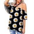 thumbnail image 2 of Tops Para Mujer Blusa Informal Elegante Camisas Con Hombros Descubiertos Cuello Halter Cruzado Erógeno Manga Corta Impreso Túnica Elegante Odeerbi  ODB164774, 2 of 6