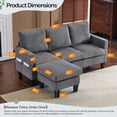 thumbnail image 5 of Ktaxon Convertible Sectional Sofa, L Shaped Couch with Storage Ottoman, Corduroy 3-Seater Couch for Small Space Living Room Light Gray, 5 of 8