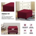 thumbnail image 3 of MesaSe Square Ottoman Covers Ottoman Slipcovers Folding Storage Stool Furniture Protector Form Fit with Elastic Bottom  Stretch High Spandex Small Checks Jacquard Fabric Brown XL 35”- 44”, 3 of 6