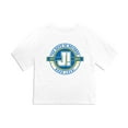 thumbnail image 4 of Popfunk Jeopardy 30 Second Varsity Women's Boxy Cropped T Shirt, White, Large, 4 of 5