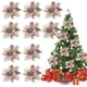 thumbnail image 1 of 10 piezas de flores de Pascua con purpurina navideña, decoración navideña, flores artificiales reutilizables, 1 of 7