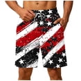 thumbnail image 2 of Gamivast Swim Trunks for Men Elastic Waist Drawstring American Flag Graphic Shorts with Pockets Quick Dry Beach Shorts Loose Fit Mid Thigh Swim Shorts Summer Vacation Wear, 2 of 6