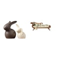 thumbnail image 1 of Juego de estatuas de cerámica, sofá en miniatura, muebles de madera, figura de conejo, banco de , silla, decoración de casa de muñecas, adecu, 1 of 8