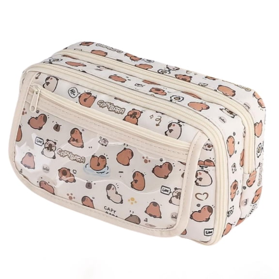 Cute Kawaii Pencil Case Pouch Cartoon Pen Box Holder Organizer for Office Workspace Supplies Desk Accessories Travel Essentials Aesthetic Trendy Cool Stuff Gift Large Capacity