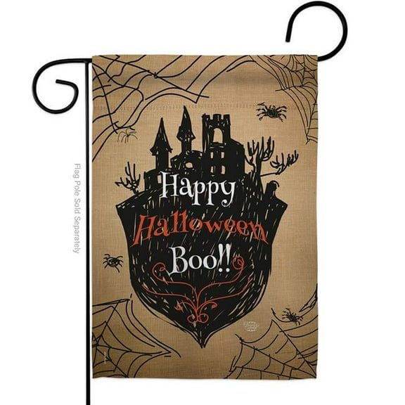 Ornament Collection G191020-BO 13 x 18.5 in. Happy Halloween Boo Garden Flag with Fall Double-Sided Decorative Vertical Flags House Decoration Banner Yard Gift