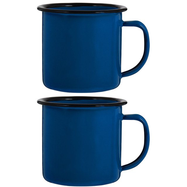2Pcs Enamel Mugs Camping Mugs Enamel Coffee Tea Mug Drinking Cups for Office Travel
