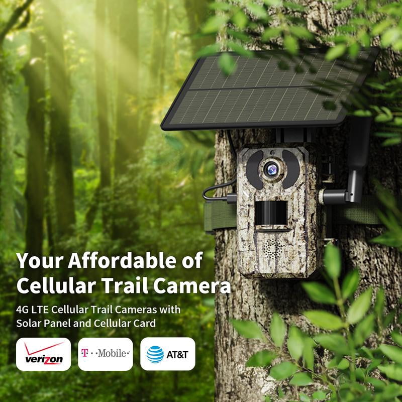 [dealsforyoudays] 4G LTE Solar Trail Cam – 2K Live Video, No Power Cord Required, WiFi Not Supported, Remote APP Controlled, WaterProof, Motion Activated, Night Vision, 4G Data Cellular Card Included