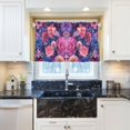 thumbnail image 5 of Yayeee Kitchen Curtains Tier Pair Light Filtering 27"x24" Rod Pocket Short Cafe Window Panel, Vibrant Art Flowers, 5 of 7