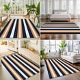 thumbnail image 4 of Large Area Rugs 8'x10', Orange Navy Blue Striped Carpet Runner Indoor Outdoor Rugs Home Decor Aesthetic, Minimalist Farmhouse Lines Non Slip Mats Washable Accent Rug for Living Room Bedroom, 4 of 8