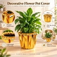 thumbnail image 6 of Pot Cover for Decorative Reusable Golden Cloth Planter Sleeve, Floral Wrap for Potted for Home Decor Indoor Outdoor Garden Balcony Weddings Parties Holidays, 6 of 8