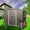 Gray, variant on Kosynda 8' x 6' Outdoor Storage Shed with Window, Galvanized Metal Tool Storage House with Air Vents and Sliding Door for Garden, Lawn, Backyard, Outdoor, Gray