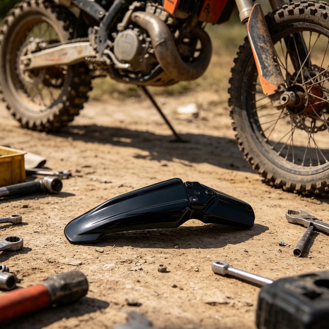 FUTUREORYY Guardabarros Frontal De Motocicleta Negro Resistente A Impactos Para Protección Y Estilo Dinámico