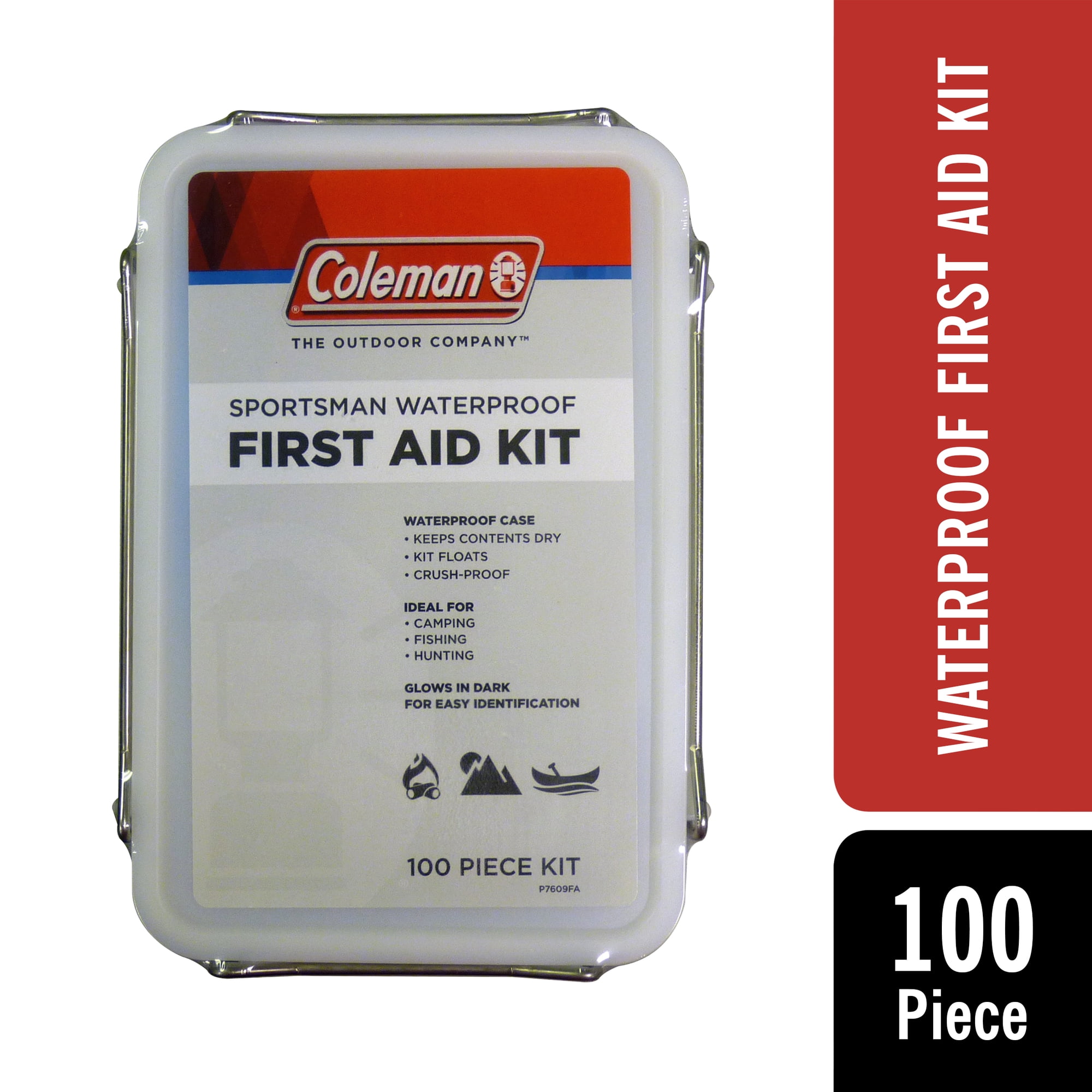 Coleman Sportsman Waterproof First Aid Kit with Antiseptic Wipes & Bandages, 100 Piece