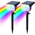 thumbnail image 1 of SHIJIU-Solar Spot Lights Outdoor,RGB Color Changing Solar Spotlight IP65 Waterproof 7 Color Lighting Modes Auto On/Off Landscape Spotlights for Yard Garden Decorations Christmas Tree,2 Pack, 1 of 4