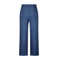 thumbnail image 5 of Pantalones largos para hombre, cintura elástica, transpirables, cómodos, suaves, informales, de playa, de poliéster., 5 of 5