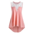 thumbnail image 1 of Tallas grandes de encaje Sheer Se superponen la parte superior del tanque Rosegal Camisetas sin mangas de talla grande, 1 of 5