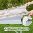 thumbnail image 6 of White Rose Gold Marble Square Fitted Tablecloth with Elastic Edge,Square Table Cover,Washable Elastic Table Cover for Home Kitchen Party Decor 34"x34", 6 of 6
