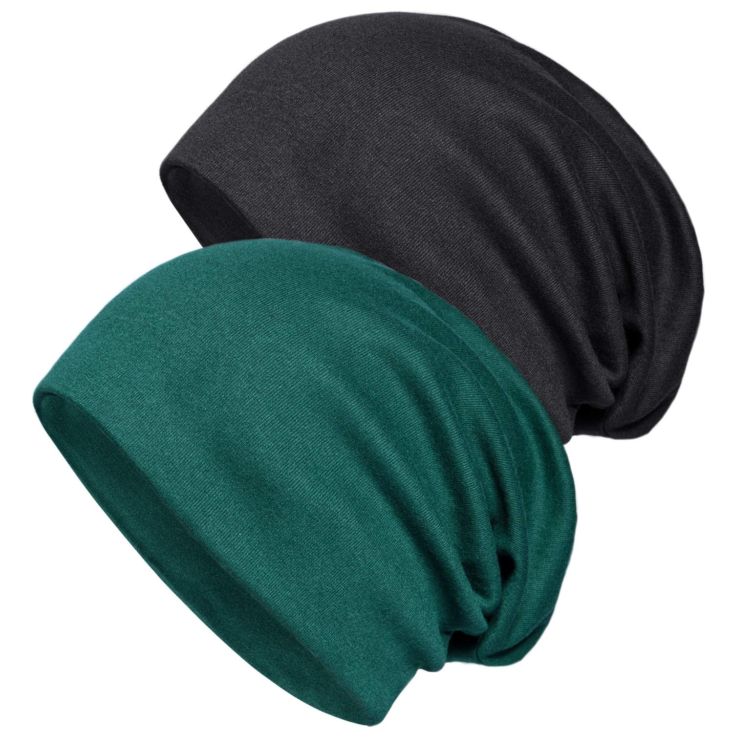 Cap, 2-Pack Cotton Slouchy Slouch Beanie Hat Indoor Hat Chemo