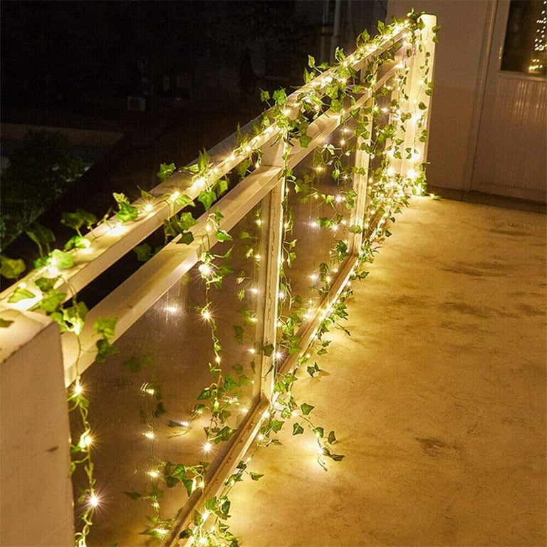 Solar String Ivy Leaves Solar Fairy Lights Artificial Ivy Garland Waterproof Hanging String Light for Outdoor Indoor Party Wedding Christmas Decor-2M 20 LED - Walmart.com