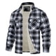 thumbnail image 1 of Chaquetas de hombre, chaqueta de camisa a cuadros de polar, chaquetas de trabajo de franela, camisa de leñador, abrigo informal con botones y bolsillos., 1 of 5