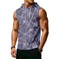 thumbnail image 3 of Men’s Athletic Sleeveless Hoodie with Drawstring Hood and Front Pocket Casual Loose Fit Camouflage Patterned Vest Top, 3 of 7